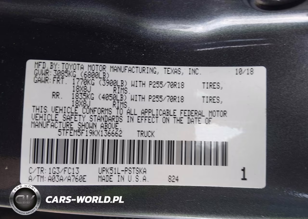 2019 Toyota Tundra Sr5 4.6L V8 VIN:5TFEM5F19KX136662 - 9