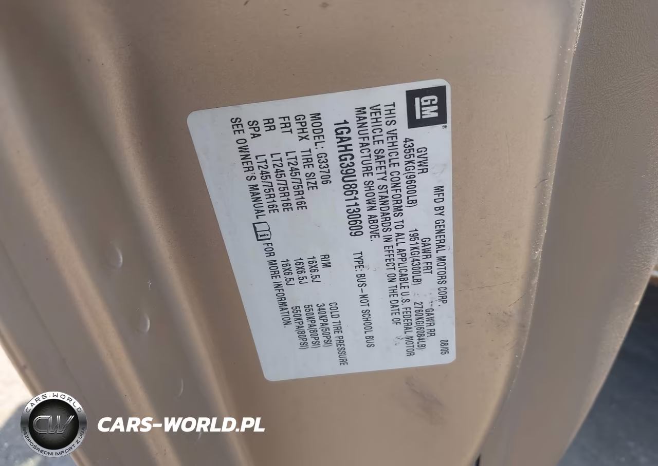 2006 Chevrolet Express Passenger Ls VIN:1GAHG39U861130609 - 9