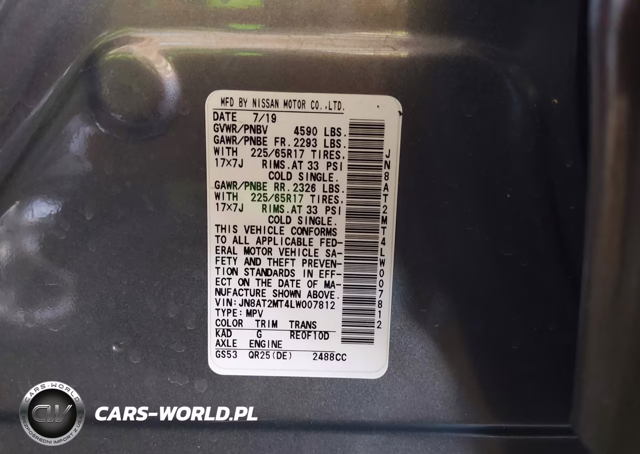 2020 Nissan Rogue S Fwd VIN:JN8AT2MT4LW007812 - 9