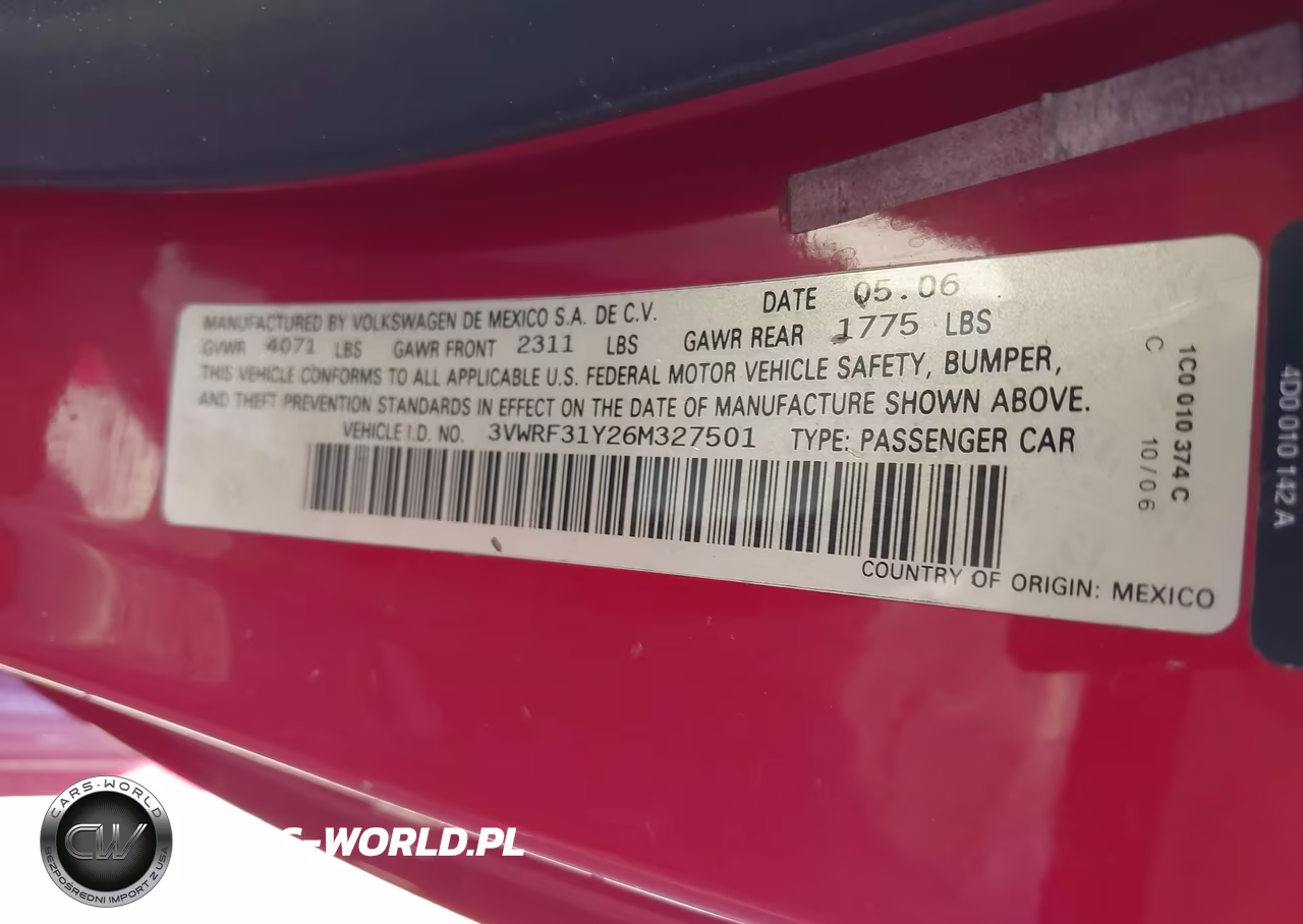 2006 Volkswagen New Beetle 2.5 VIN:3VWRF31Y26M327501 - 9