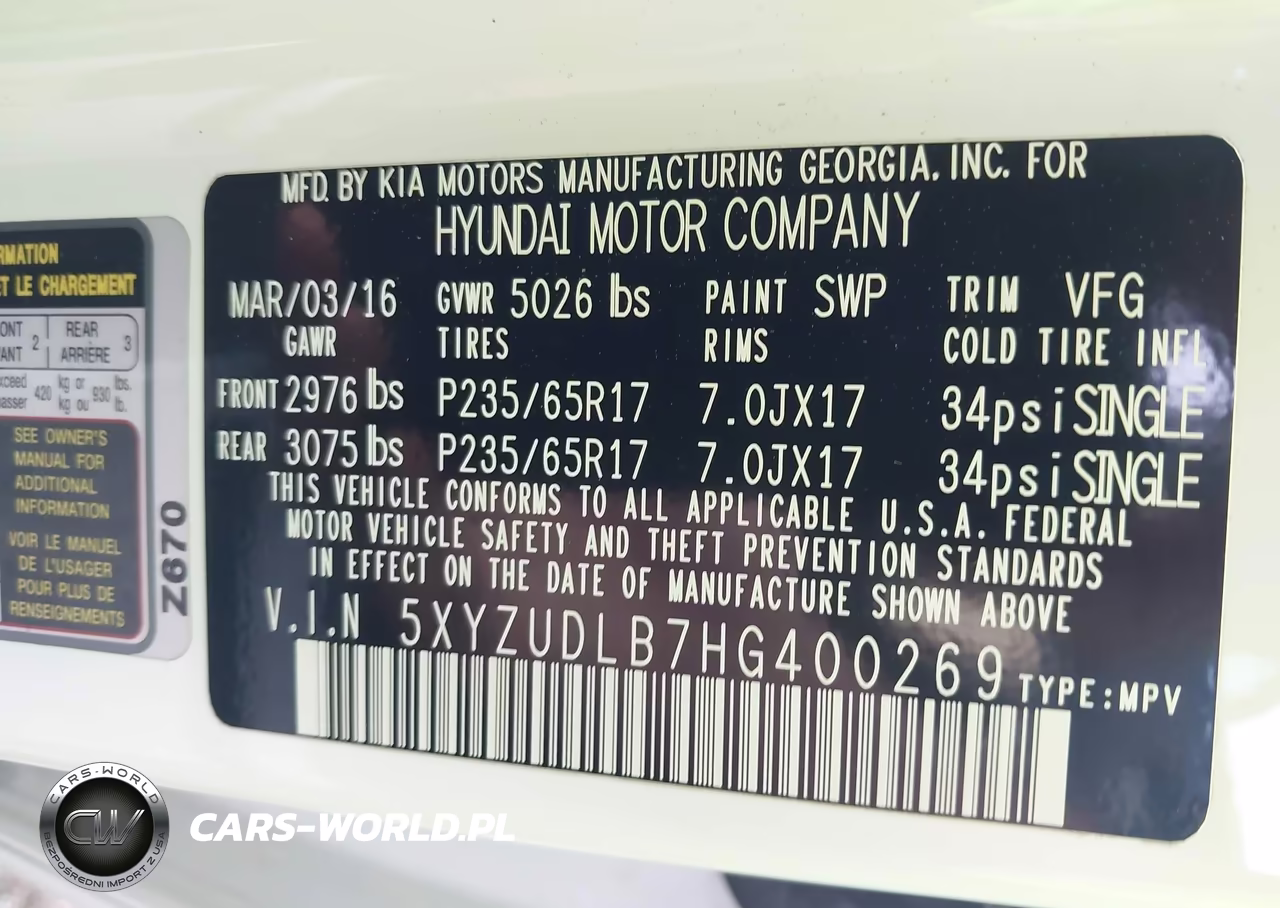 2017 Hyundai Santa Fe Sport 2.4L VIN:5XYZUDLB7HG400269 - 9