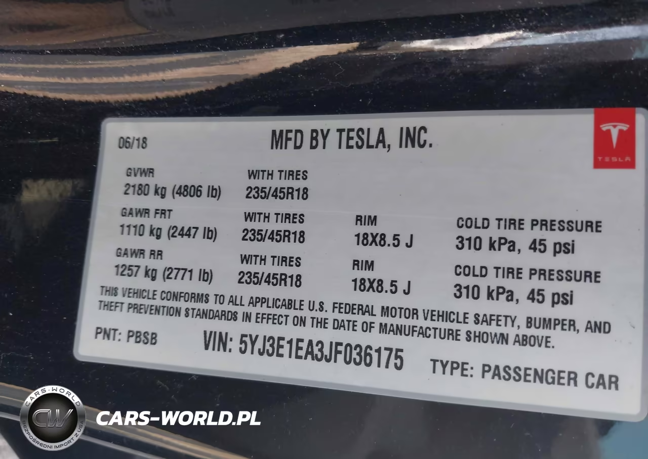 2018 Tesla Model 3 Long Range-Mid Range VIN:5YJ3E1EA3JF036175 - 9
