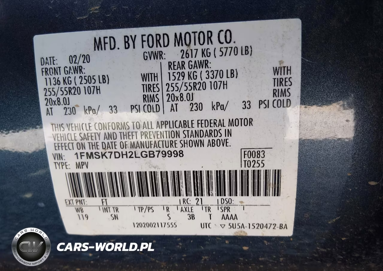 2020 Ford Explorer Xlt VIN:1FMSK7DH2LGB79998 - 9