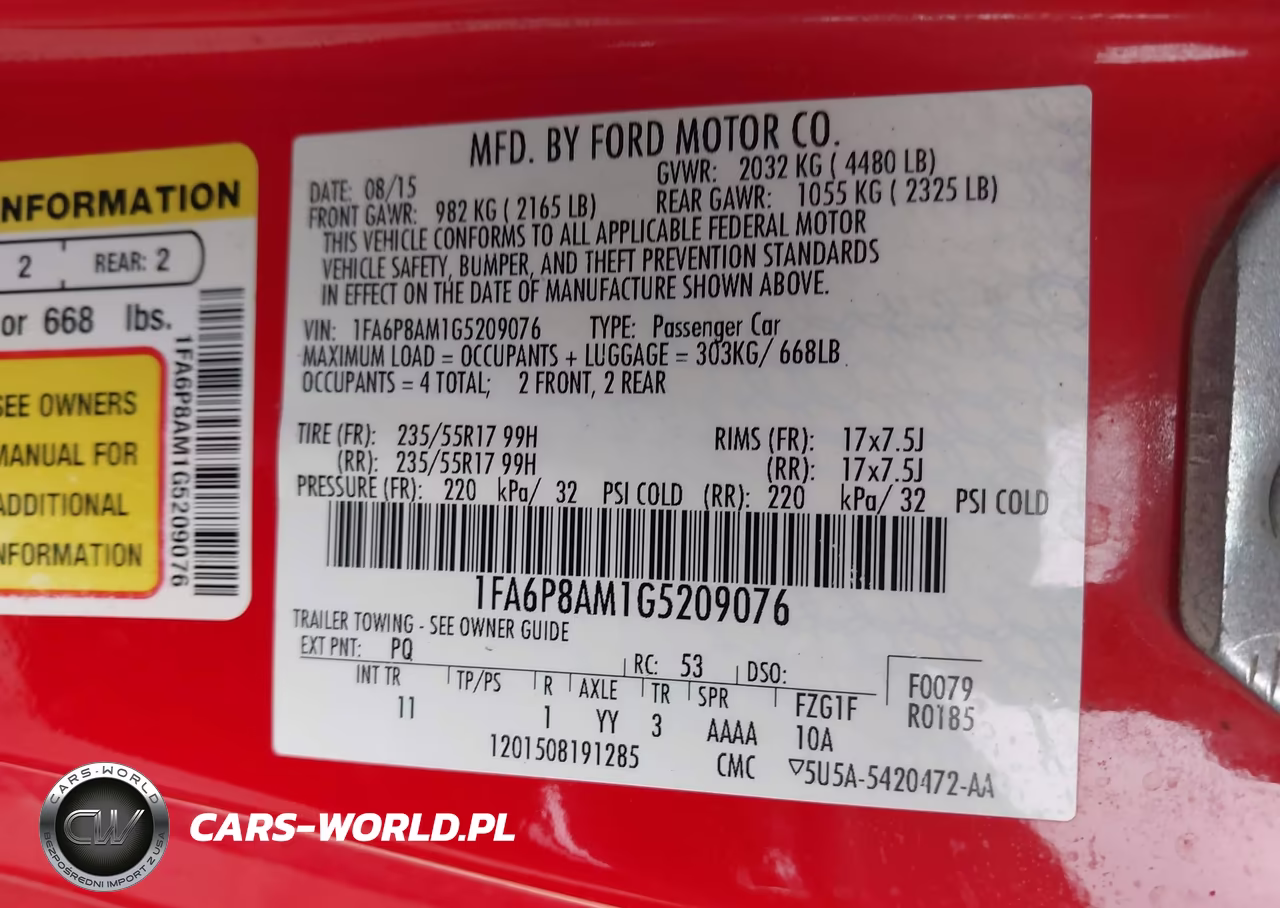 2016 Ford Mustang V6 VIN:1FA6P8AM1G5209076 - 9