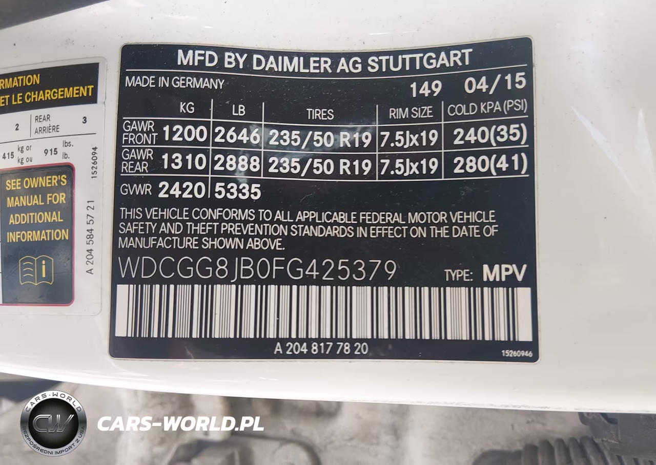 2015 Mercedes-Benz Glk 350 4Matic VIN:WDCGG8JB0FG425379 - 9