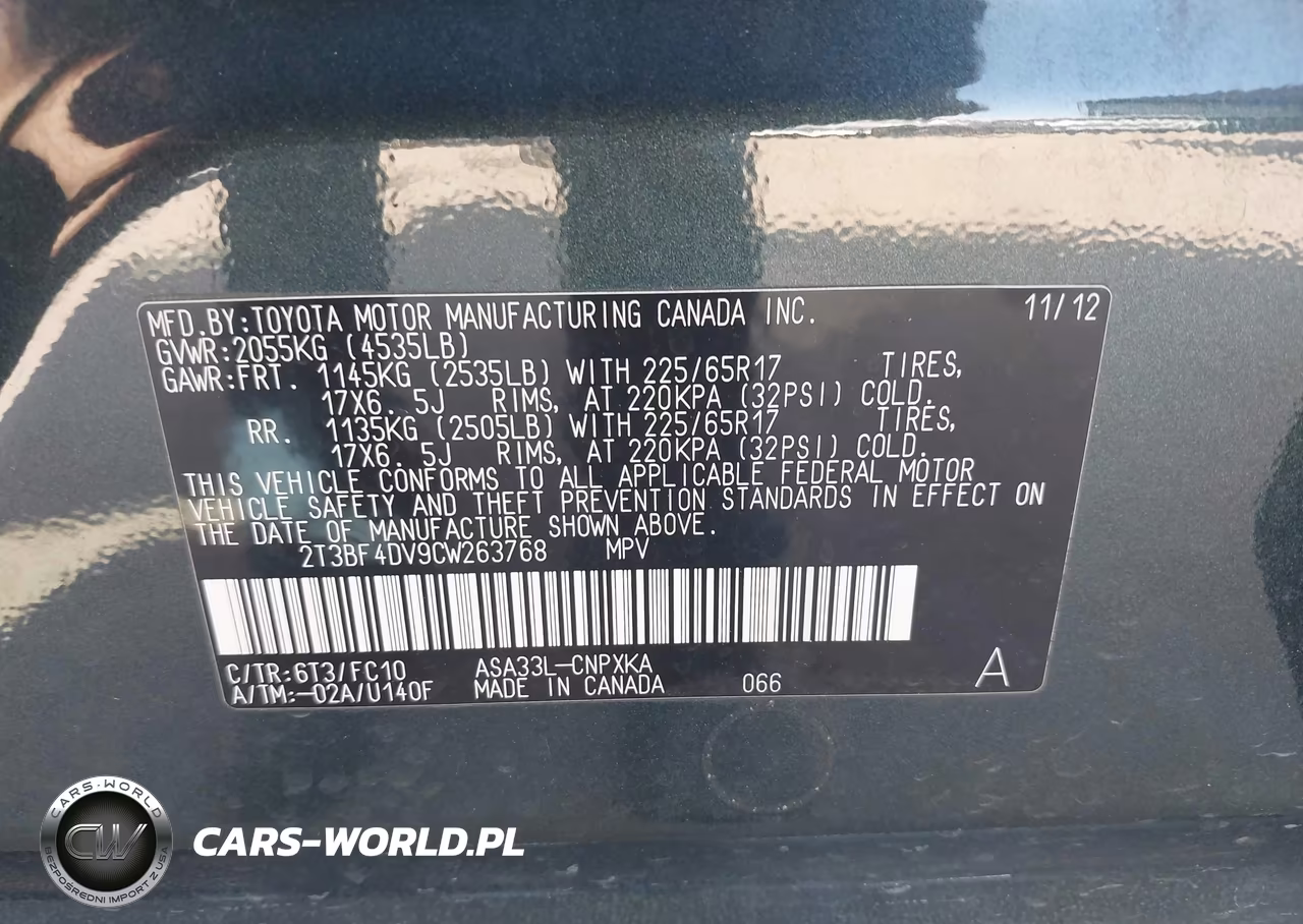 2012 Toyota Rav4 VIN:2T3BF4DV9CW263768 - 9