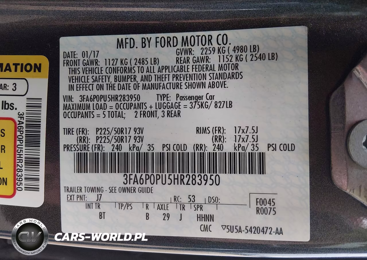 2017 Ford Fusion Energi Se Luxury VIN:3FA6P0PU5HR283950 - 9