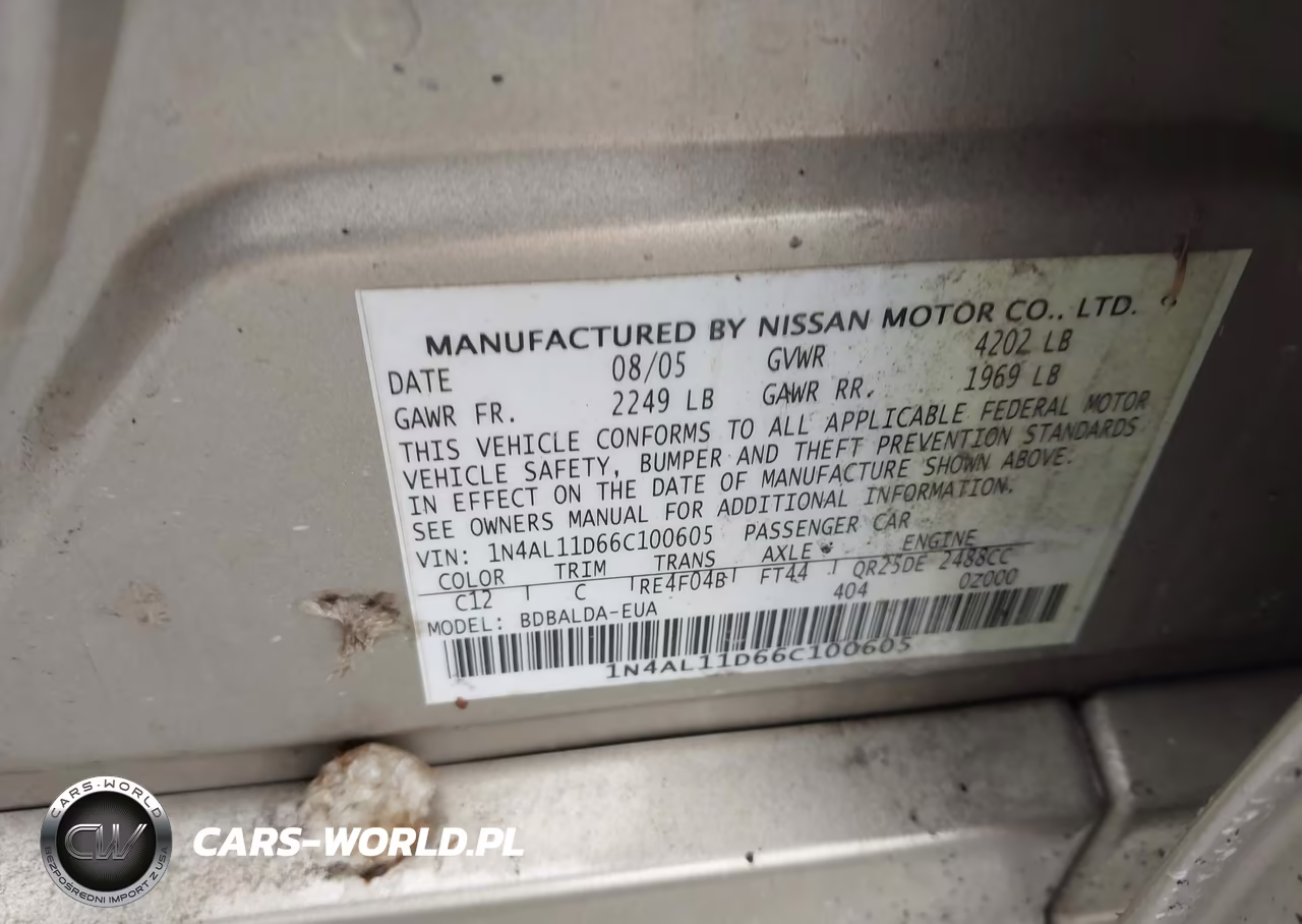 2006 Nissan Altima 2.5 S VIN:1N4AL11D66C100605 - 9