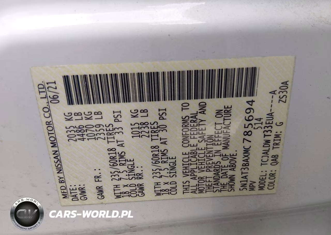 2021 Nissan Rogue Sv Fwd VIN:5N1AT3BAXMC785694 - 9