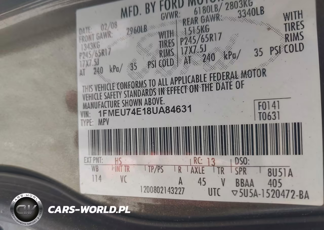 2008 Ford Explorer Eddie Bauer VIN:1FMEU74E18UA84631 - 9