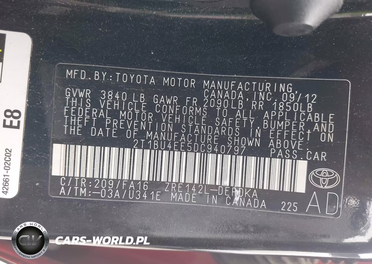 2013 Toyota Corolla L VIN:2T1BU4EE5DC940797 - 9