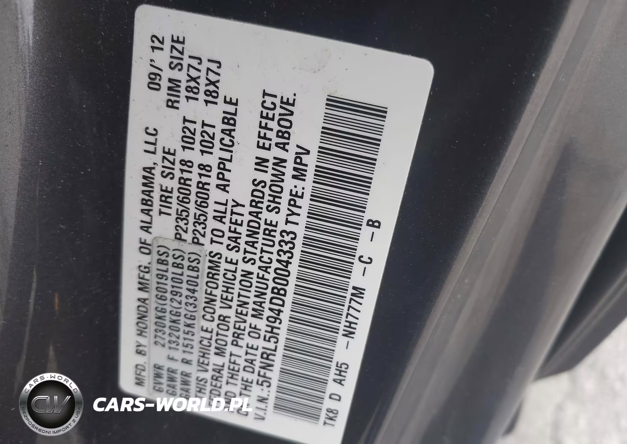 2013 Honda Odyssey Touring-Touring Elite VIN:5FNRL5H94DB004333 - 9