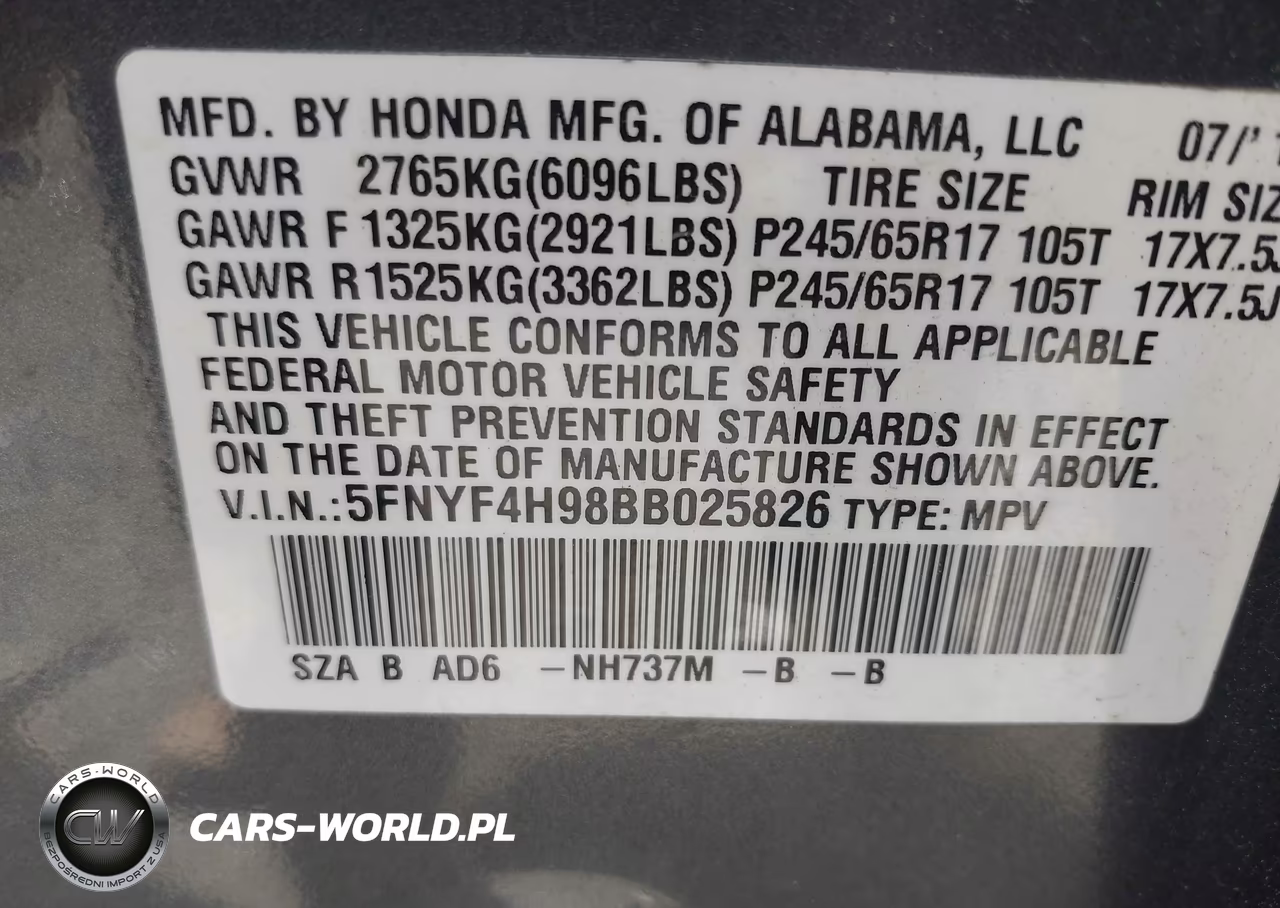 2011 Honda Pilot Touring VIN:5FNYF4H98BB025826 - 9