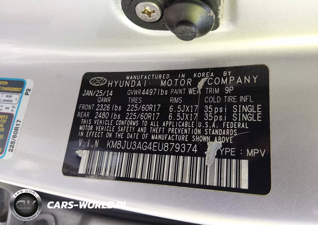 2014 Hyundai Tucson Se VIN:KM8JU3AG4EU879374 - 9