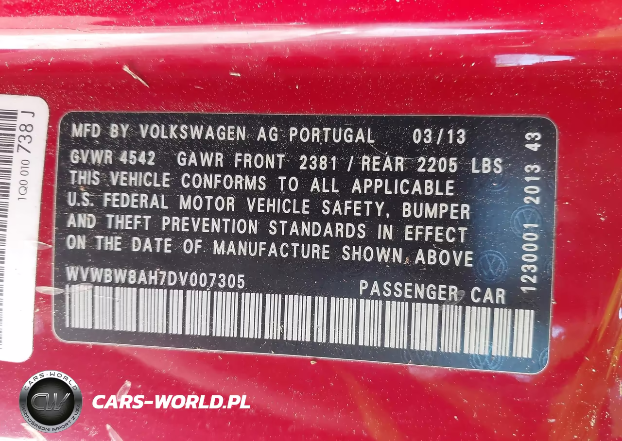 2013 Volkswagen Eos Sport VIN:WVWBW8AH7DV007305 - 9