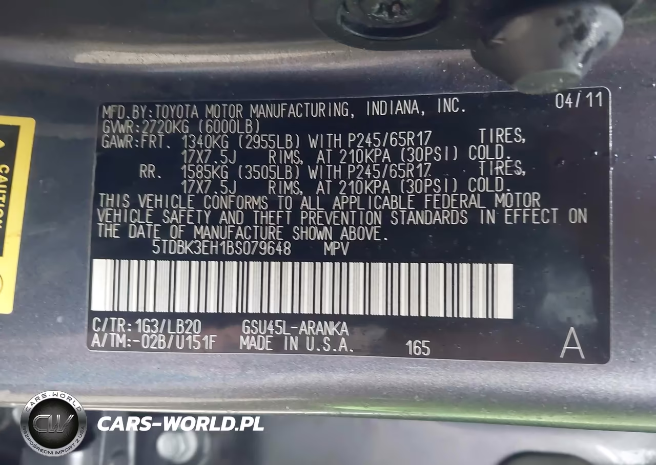 2011 Toyota Highlander Se V6 VIN:5TDBK3EH1BS079648 - 9