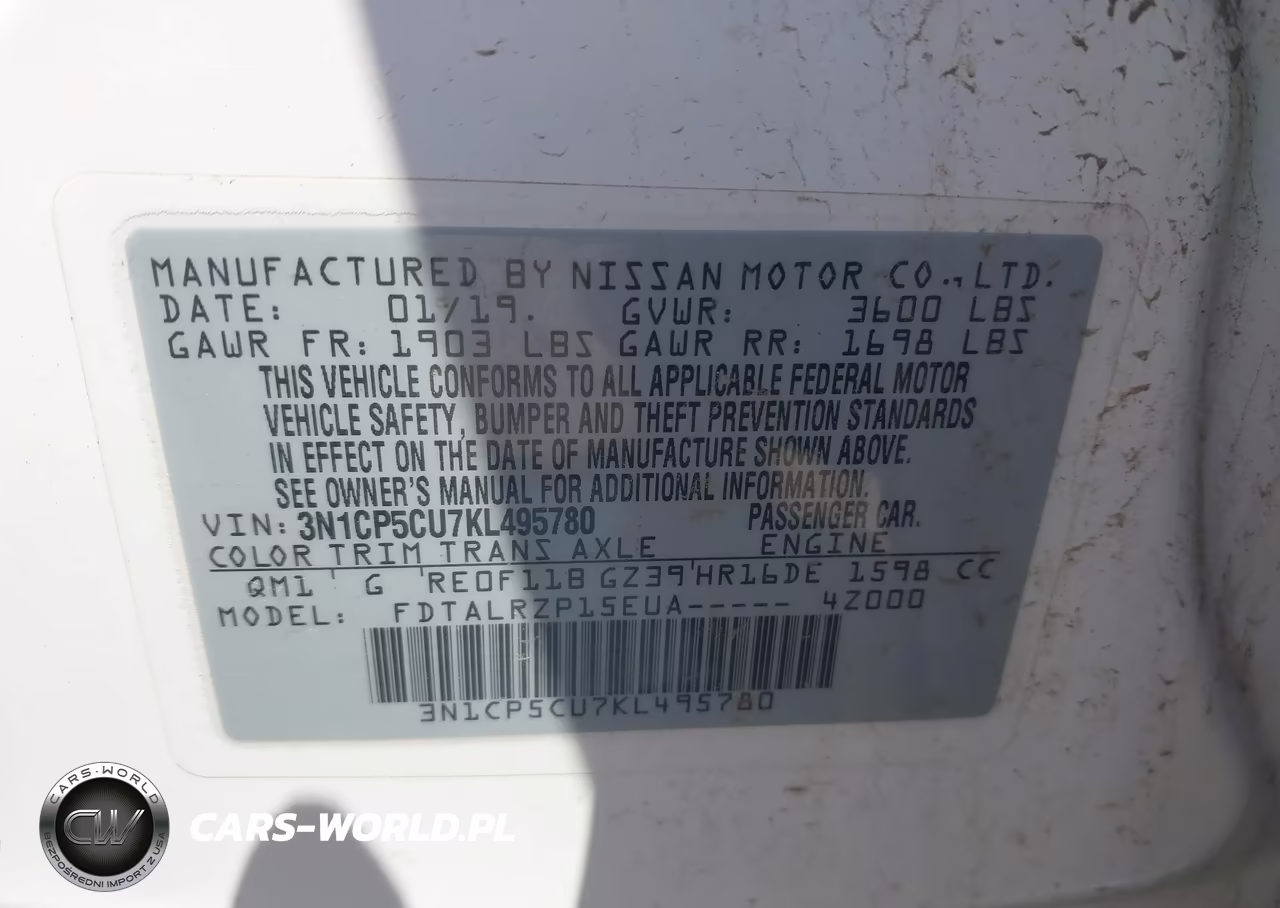 2019 Nissan Kicks S VIN:3N1CP5CU7KL495780 - 9