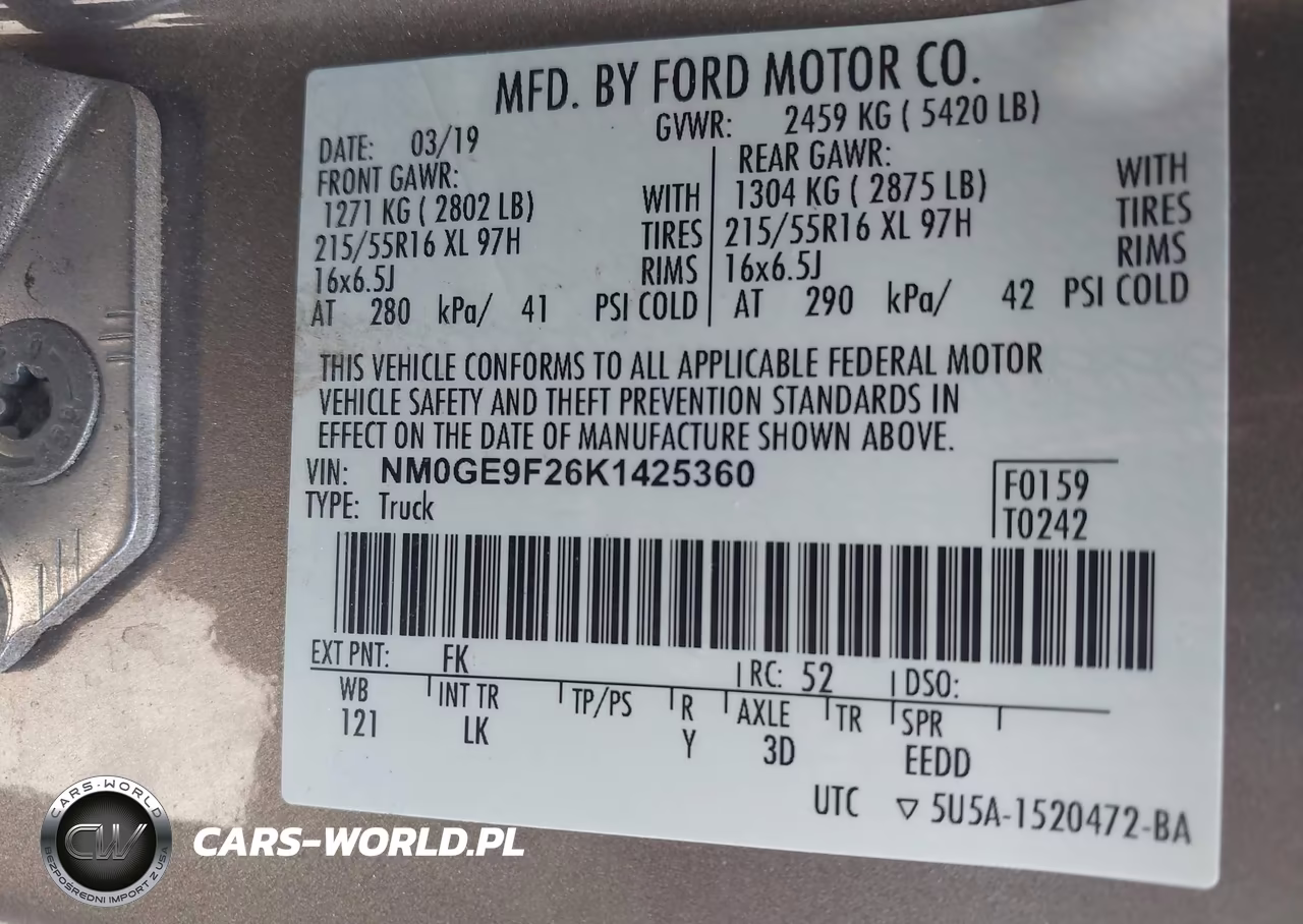 2019 Ford Transit Connect Xlt VIN:NM0GE9F26K1425360 - 9