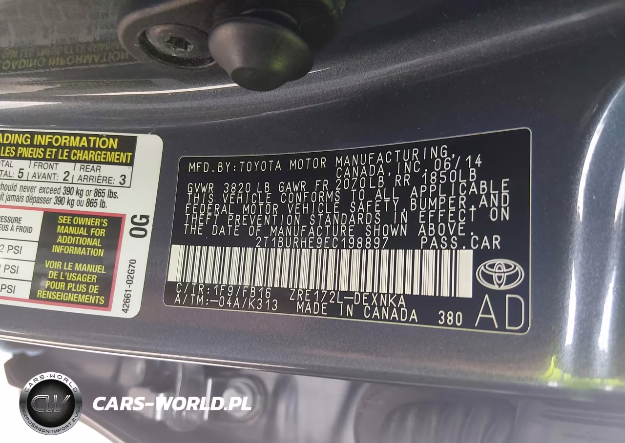 2014 Toyota Corolla L VIN:2T1BURHE9EC198897 - 9