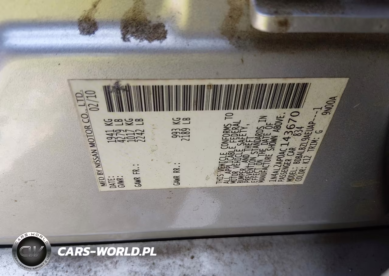 2010 Nissan Altima 2.5 S VIN:1N4AL2AP0AC143670 - 9