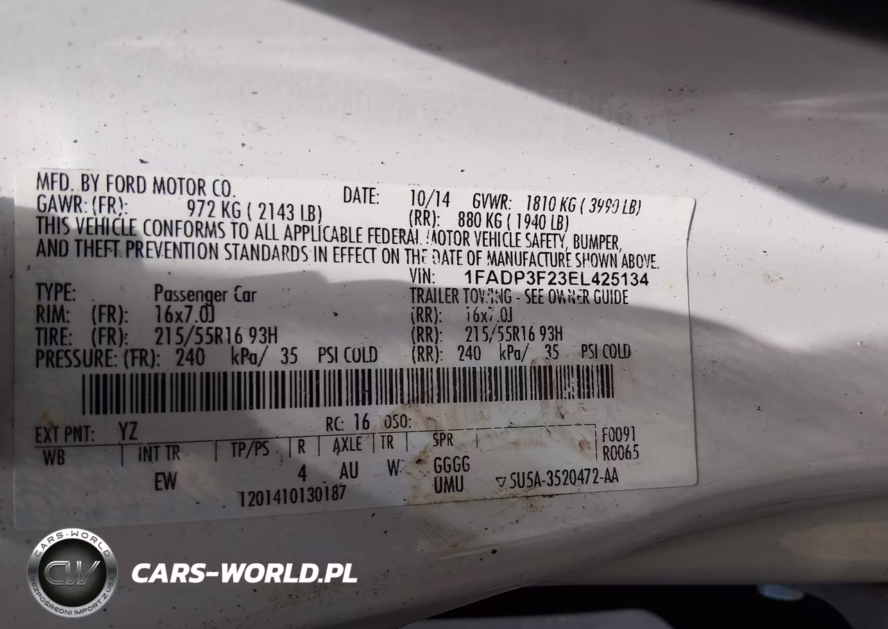2014 Ford Focus Se VIN:1FADP3F23EL425134 - 9