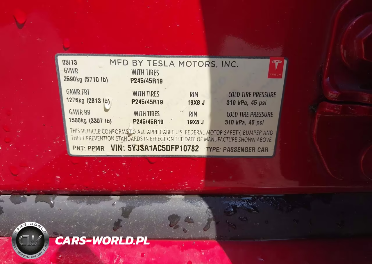 2013 Tesla Model S VIN:5YJSA1AC5DFP10782 - 9