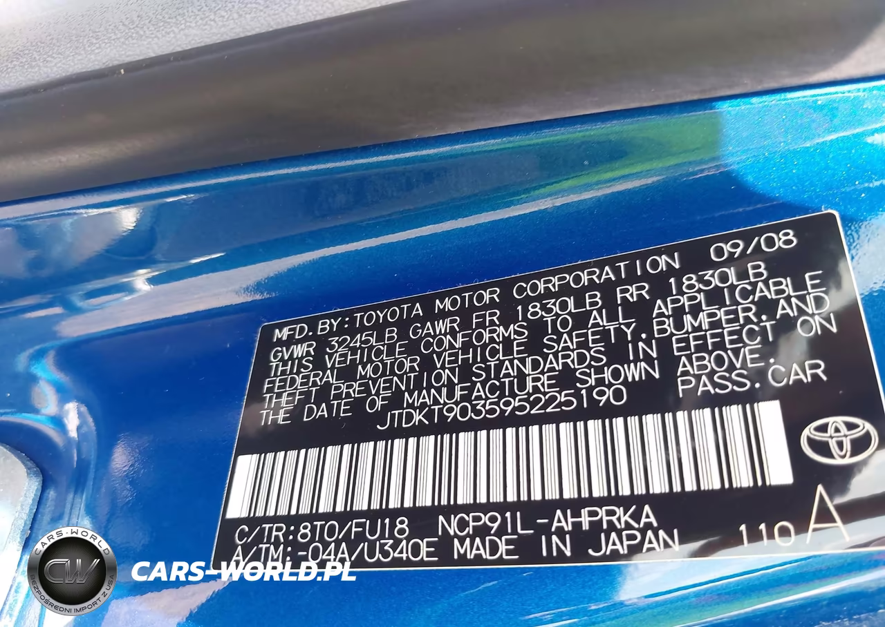 2009 Toyota Yaris VIN:JTDKT903595225190 - 9