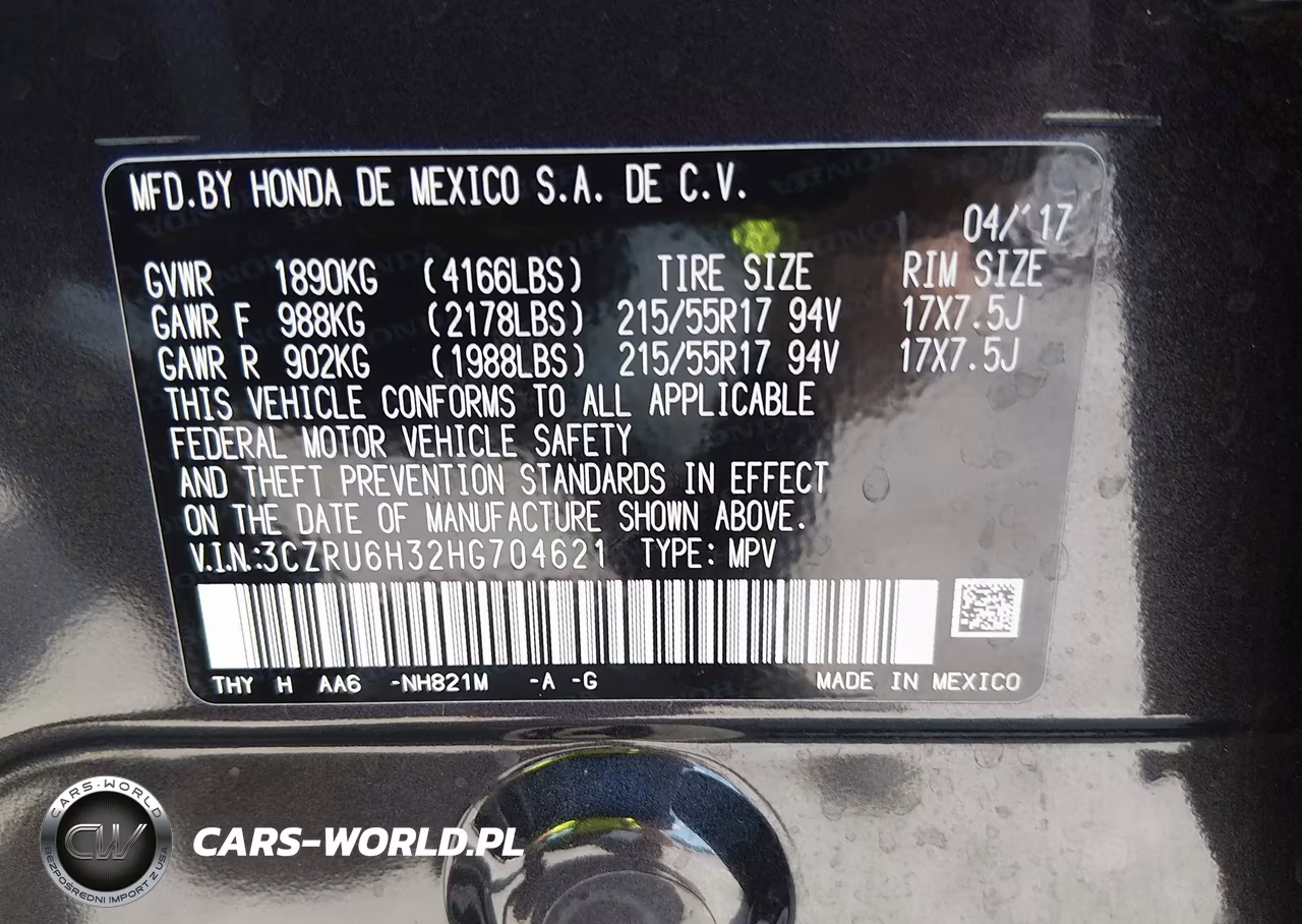 2017 Honda Hr-V Lx VIN:3CZRU6H32HG704621 - 9