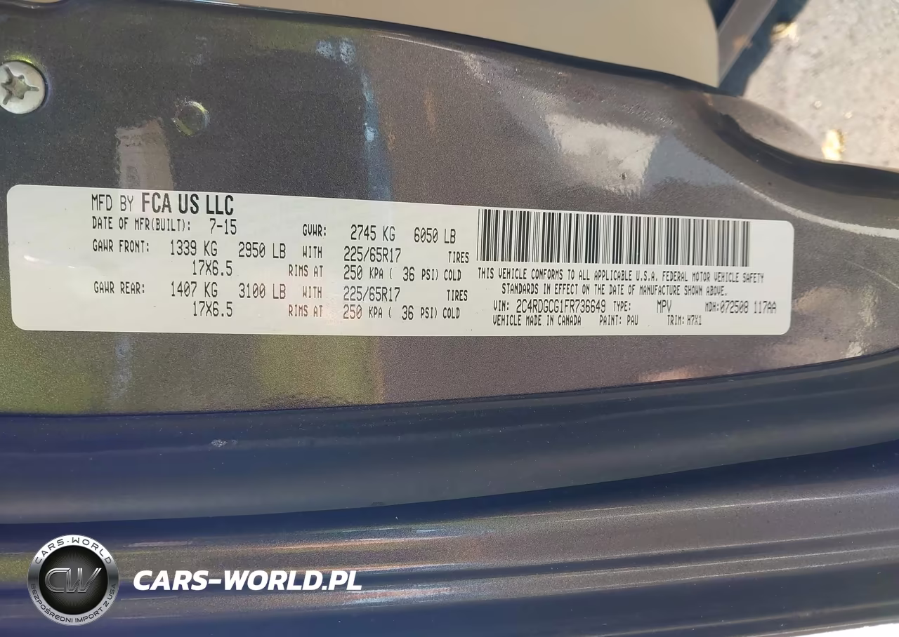 2015 Dodge Grand Caravan Sxt VIN:2C4RDGCG1FR736649 - 9