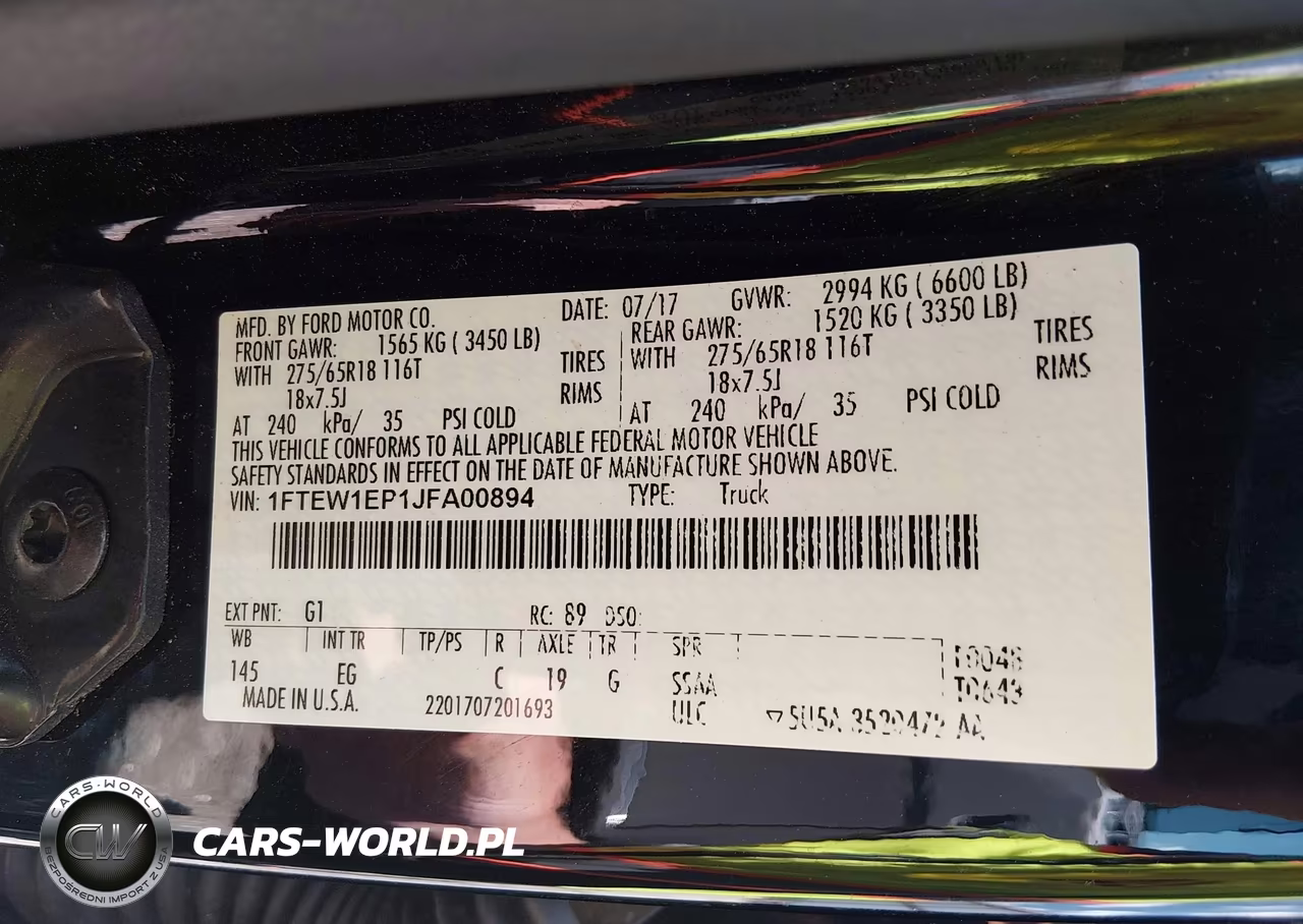 2018 Ford F-150 Lariat VIN:1FTEW1EP1JFA00894 - 9