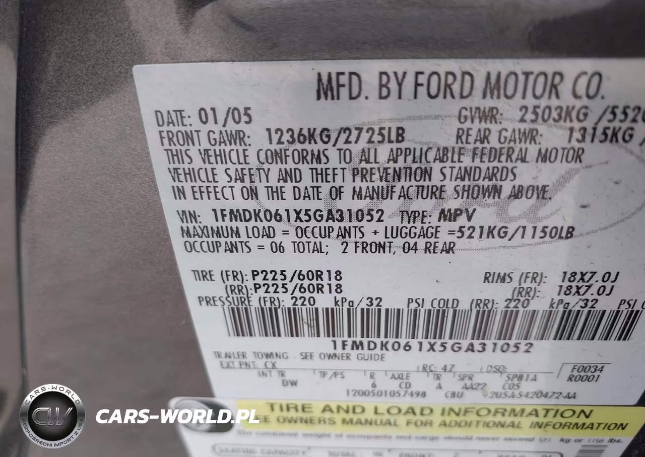 2005 Ford Freestyle Limited VIN:1FMDK061X5GA31052 - 9