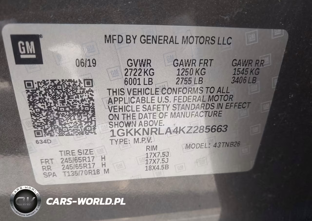 2019 GMC Acadia Sle-1 VIN:1GKKNRLA4KZ285663 - 9