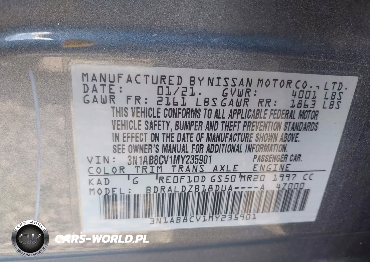 2021 Nissan Sentra Sv Xtronic Cvt VIN:3N1AB8CV1MY235901 - 9
