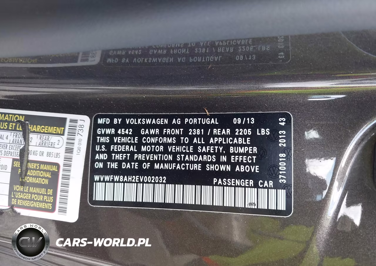 2014 Volkswagen Eos Executive VIN:WVWFW8AH2EV002032 - 9