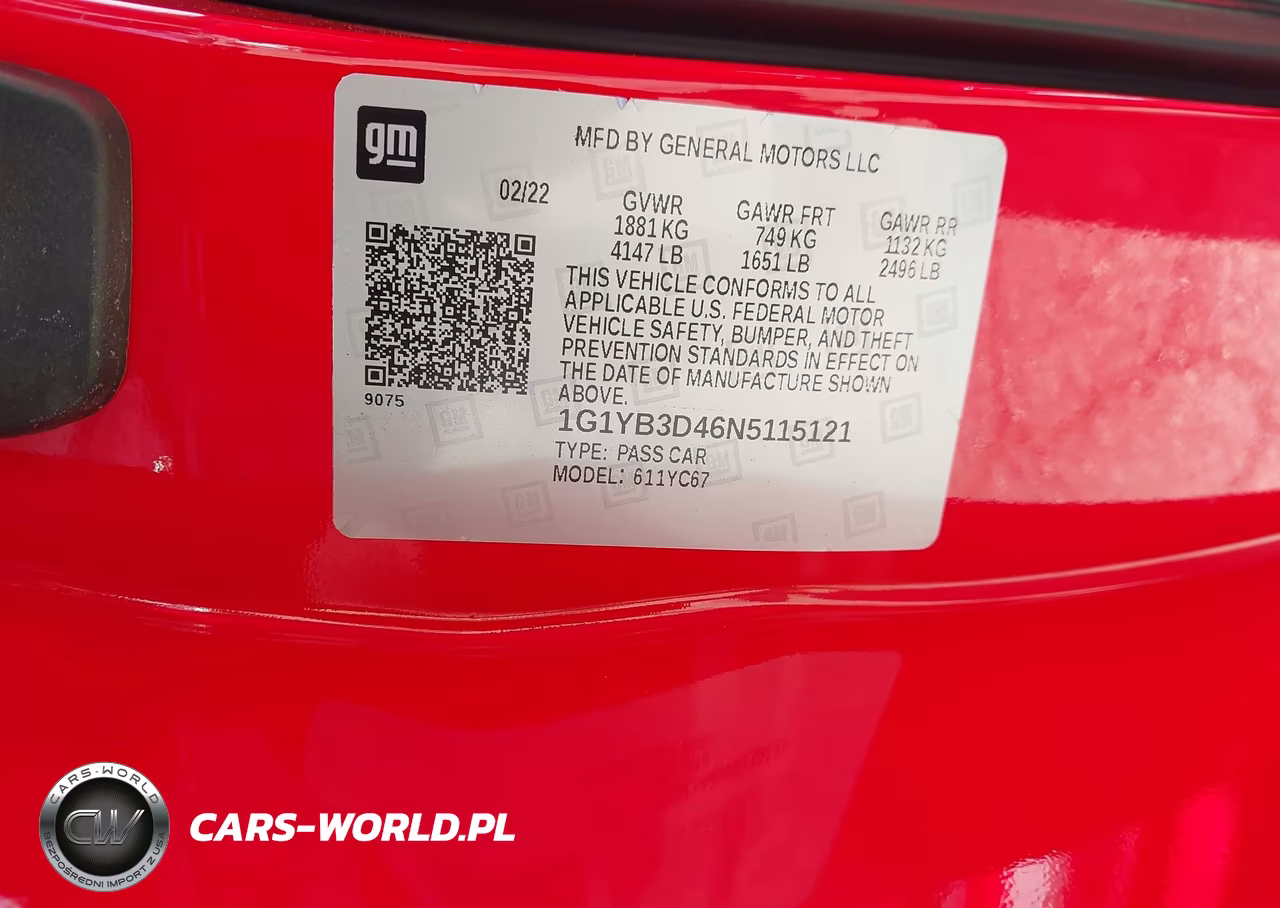 2022 Chevrolet Corvette Stingray Rwd 2Lt VIN:1G1YB3D46N5115121 - 9