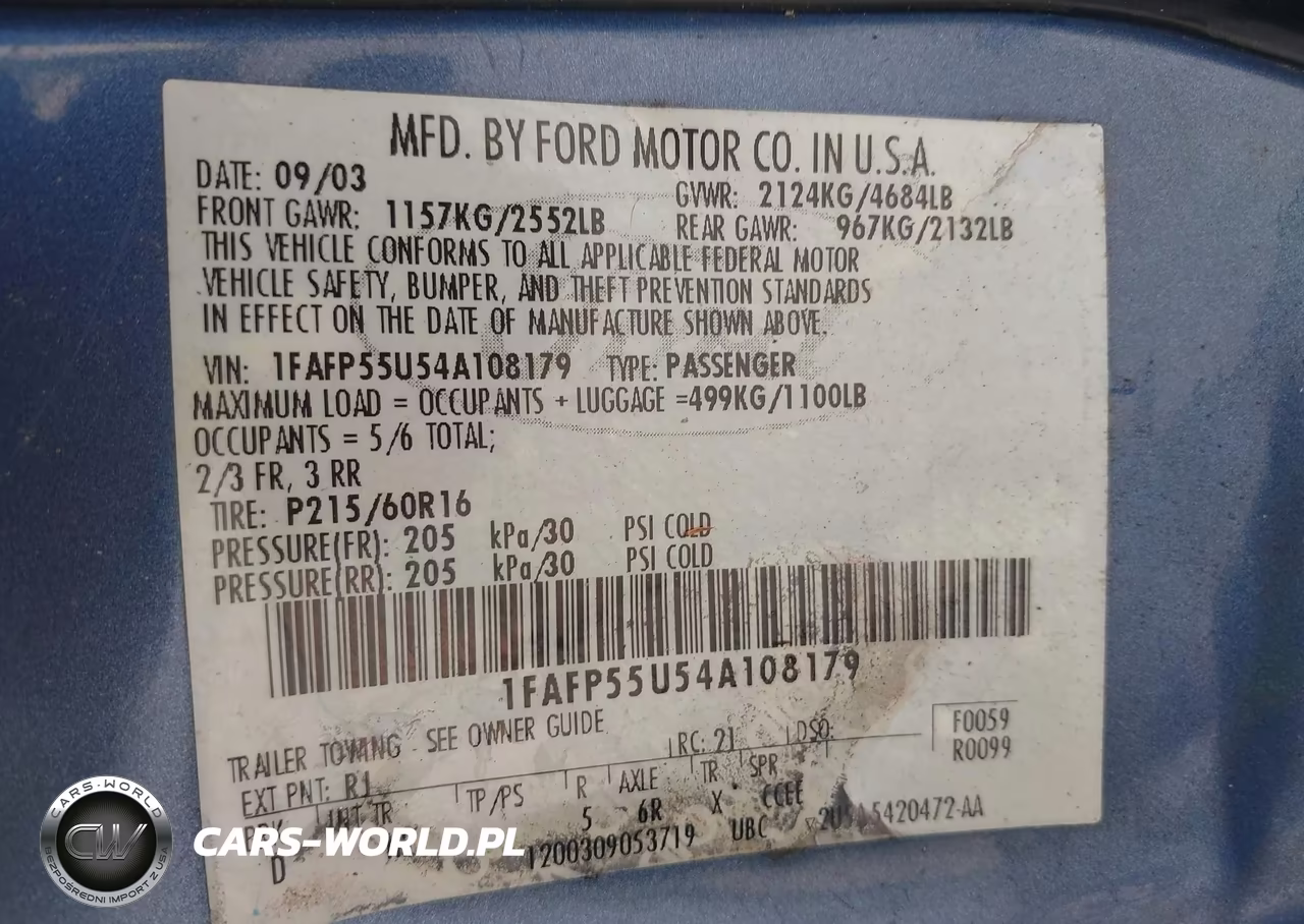 2004 Ford Taurus Ses VIN:1FAFP55U54A108179 - 9