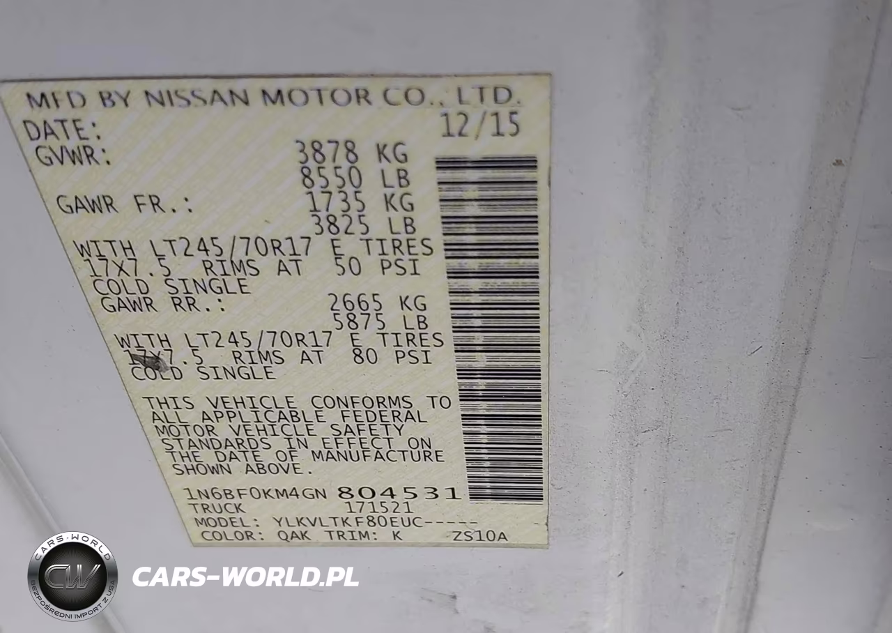 2016 Nissan Nv Cargo Nv1500 Sv V6 VIN:1N6BF0KM4GN804531 - 9