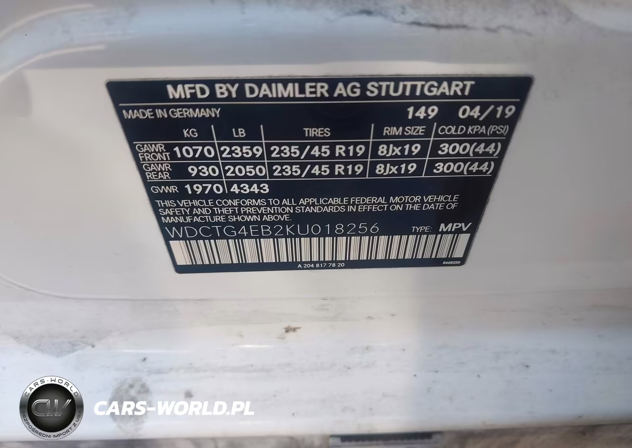 2019 Mercedes-Benz Gla 250 VIN:WDCTG4EB2KU018256 - 9