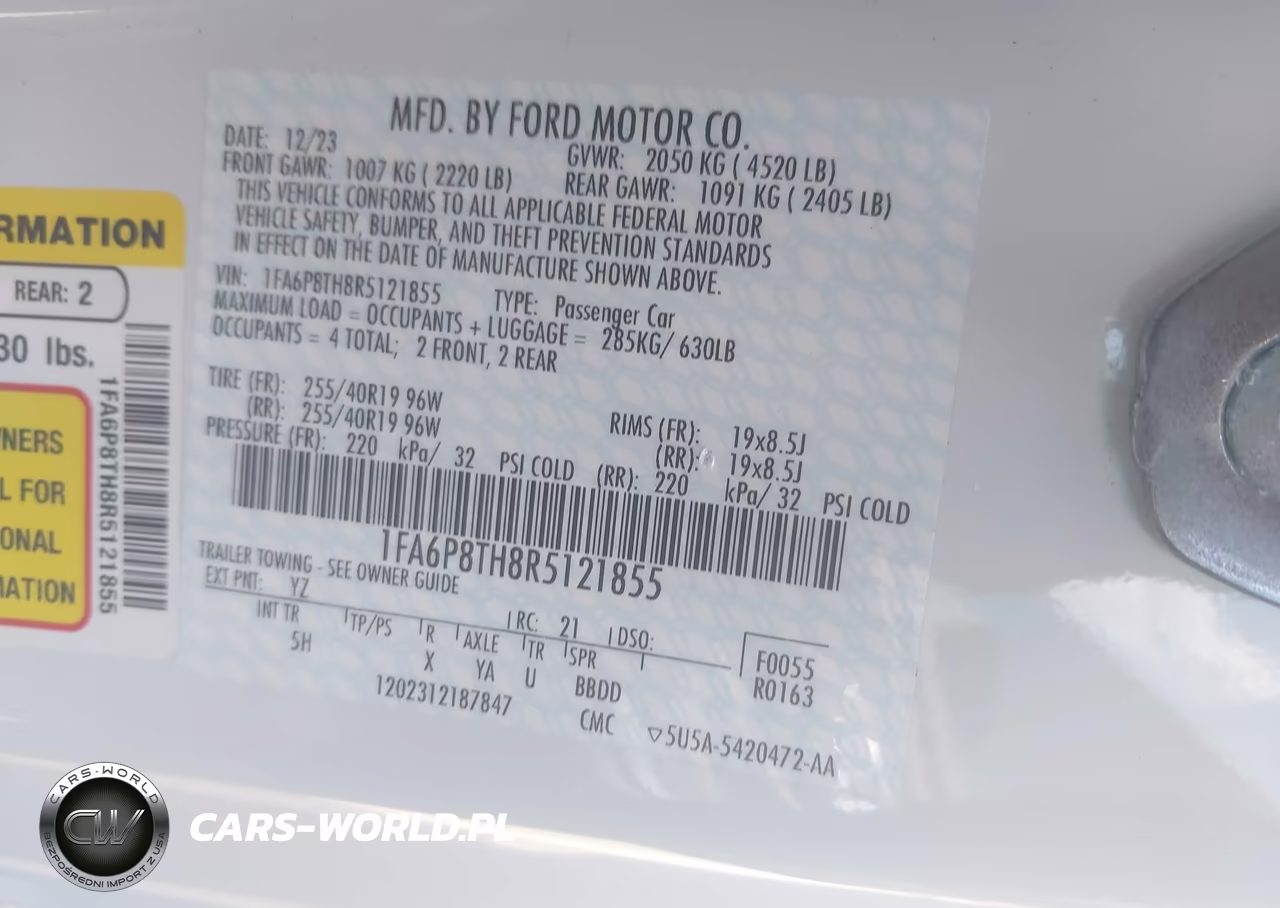 2024 Ford Mustang Ecoboost Premium Fastback VIN:1FA6P8TH8R5121855 - 9