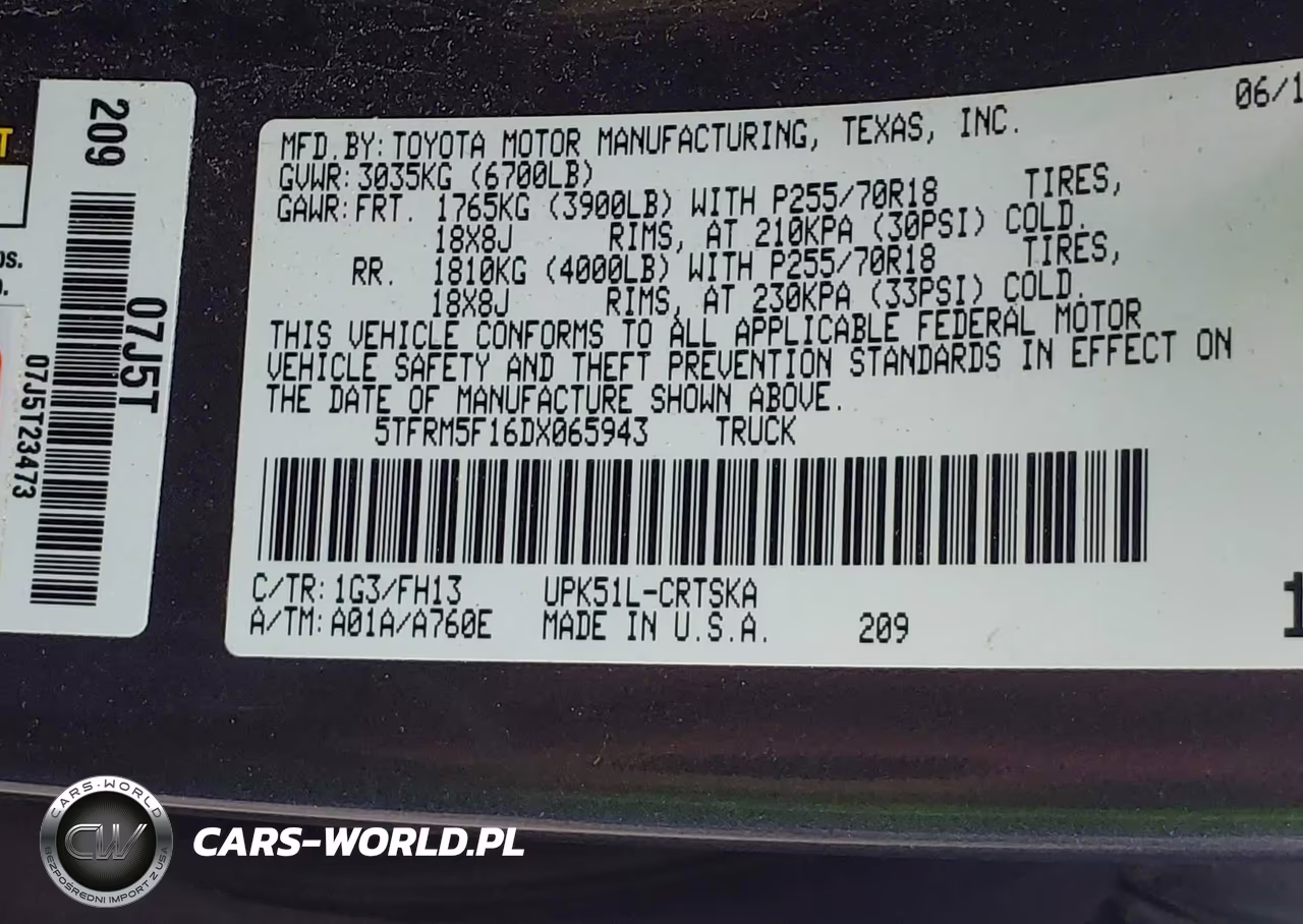 2013 Toyota Tundra Grade 4.6L V8 VIN:5TFRM5F16DX065943 - 9