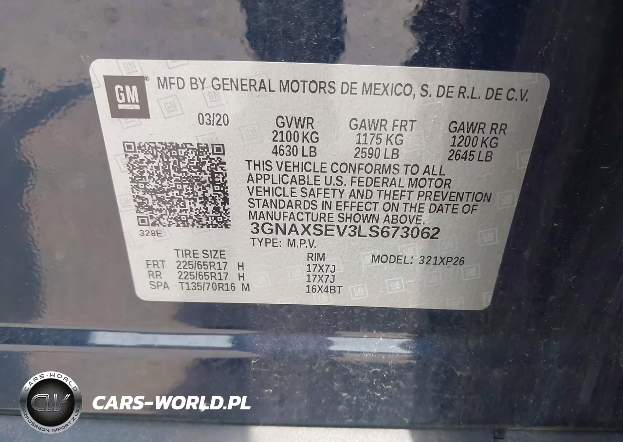 2020 Chevrolet Equinox Awd Ls VIN:3GNAXSEV3LS673062 - 9