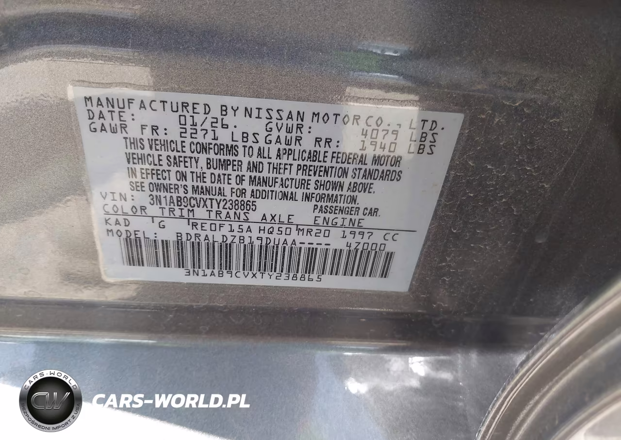 2026 Nissan Sentra Sv VIN:3N1AB9CVXTY238865 - 9