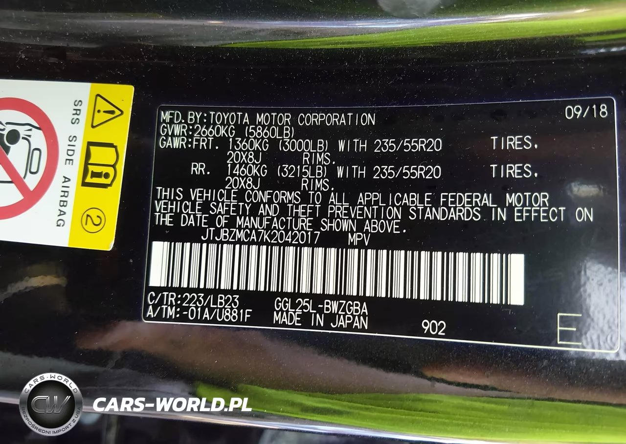 2019 Lexus Rx 350 VIN:JTJBZMCA7K2042017 - 9