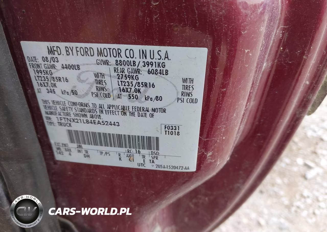 2004 Ford F-250 Lariat-Xl-Xlt VIN:1FTNX21L84EA52443 - 9
