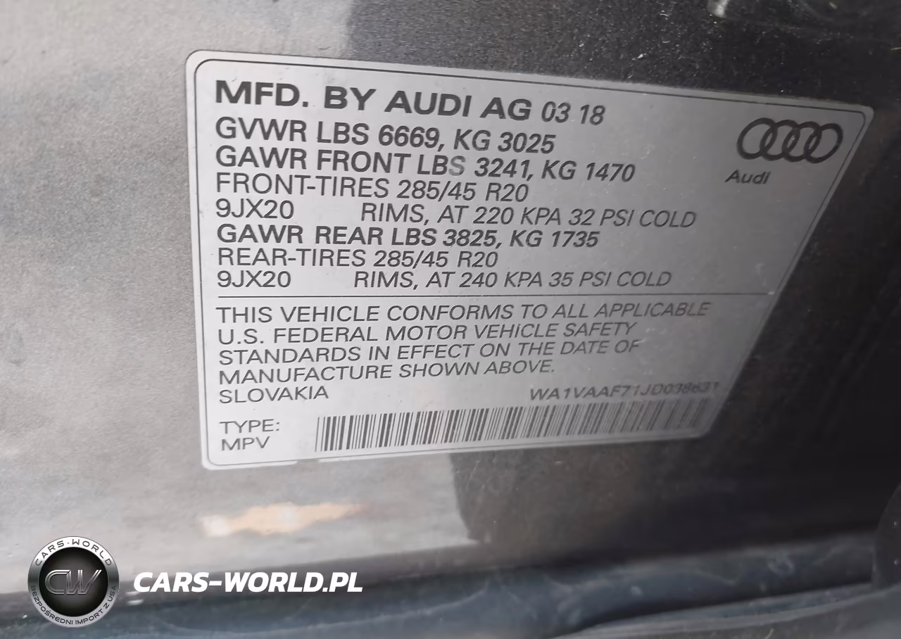 2018 Audi Q7 3.0T Premium VIN:WA1VAAF71JD038631 - 9