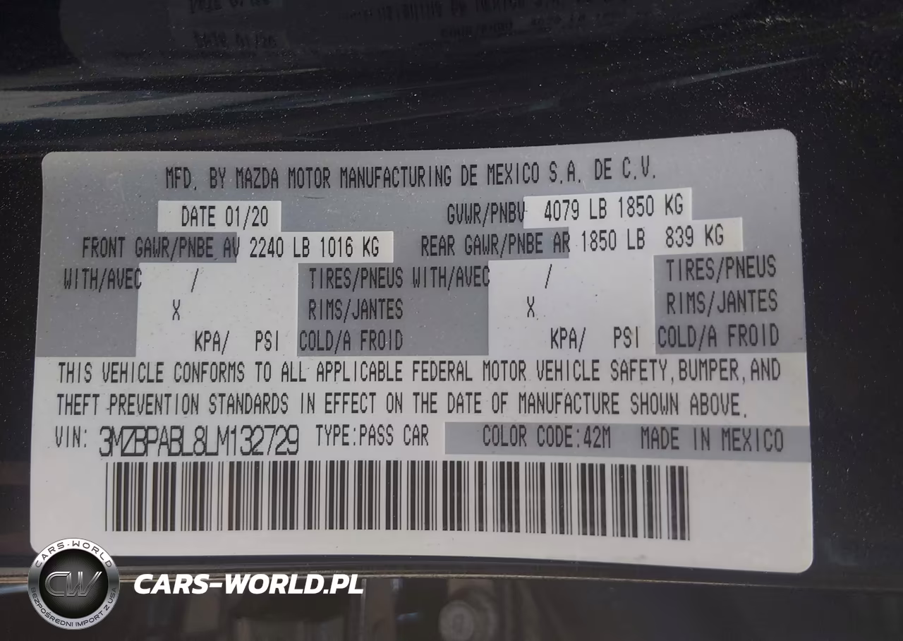 2020 Mazda Mazda3 VIN:3MZBPABL8LM132729 - 9