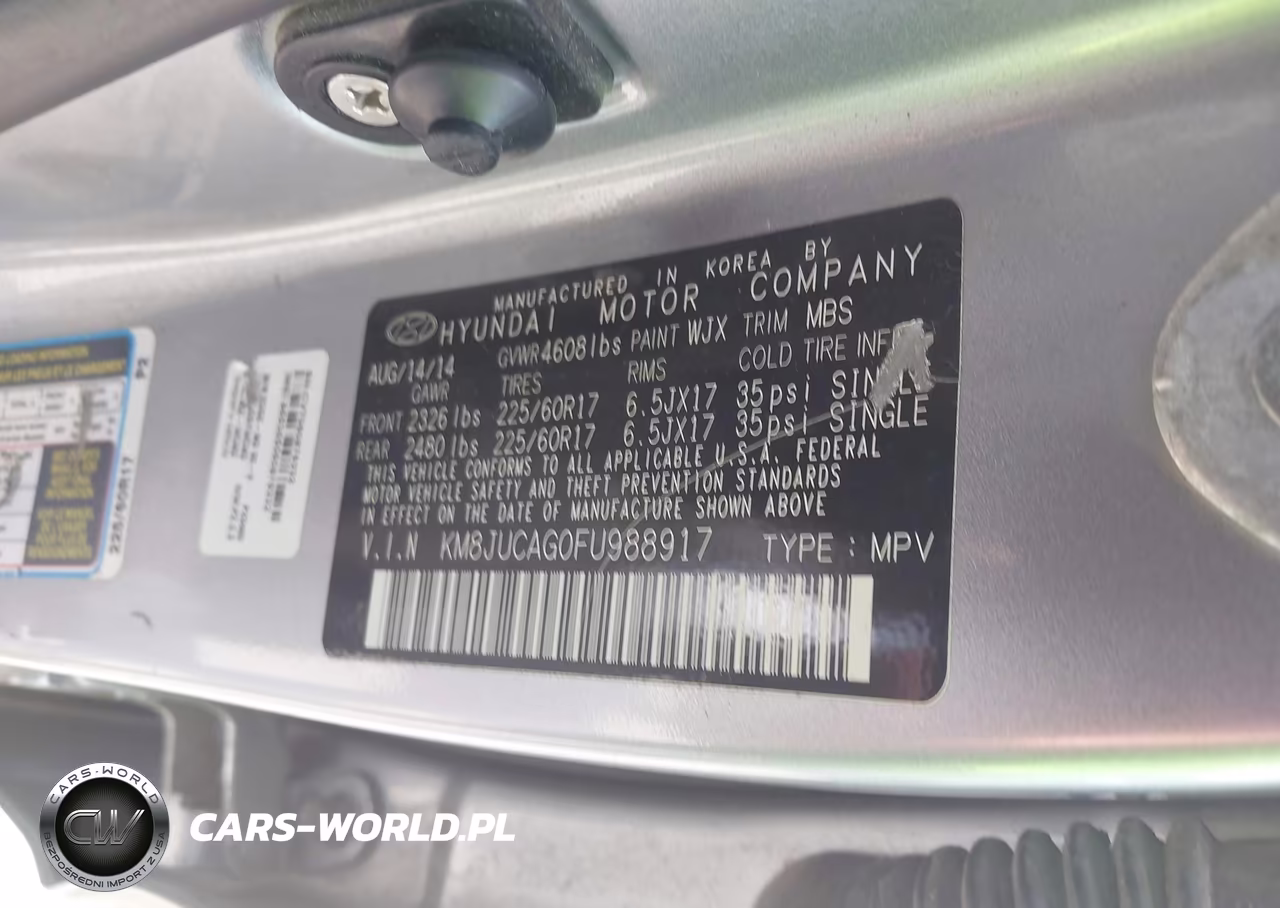 2015 Hyundai Tucson Se VIN:KM8JUCAG0FU988917 - 9