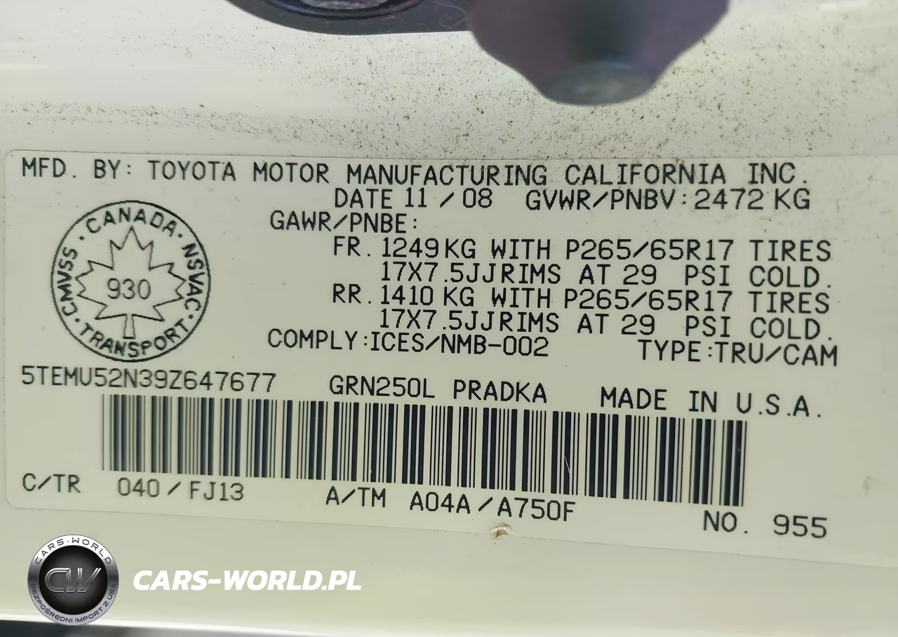 2009 Toyota Tacoma V6 VIN:5TEMU52N39Z647677 - 9