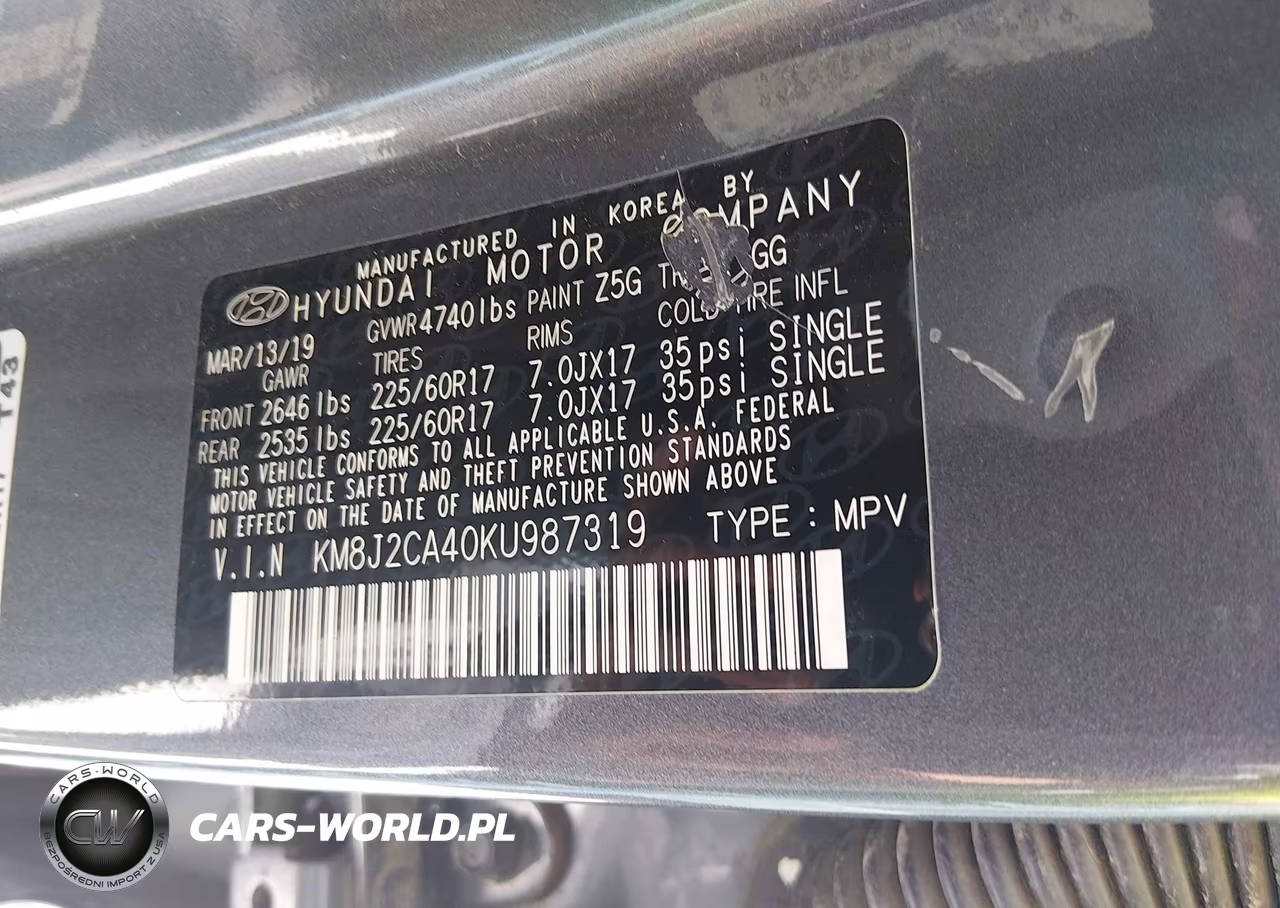 2019 Hyundai Tucson Se VIN:KM8J2CA40KU987319 - 9