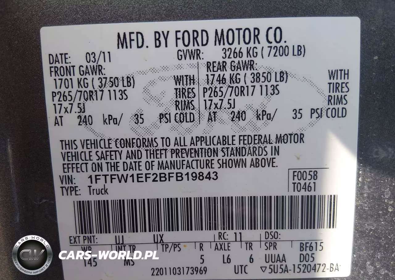 2011 Ford F-150 Fx4-King Ranch-Lariat-Platinum-Xl-Xlt VIN:1FTFW1EF2BFB19843 - 9